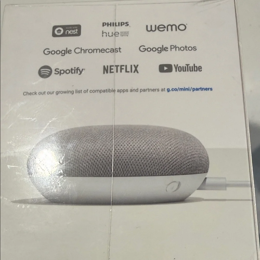 Google Home Mini in Charcoal and White Orange
